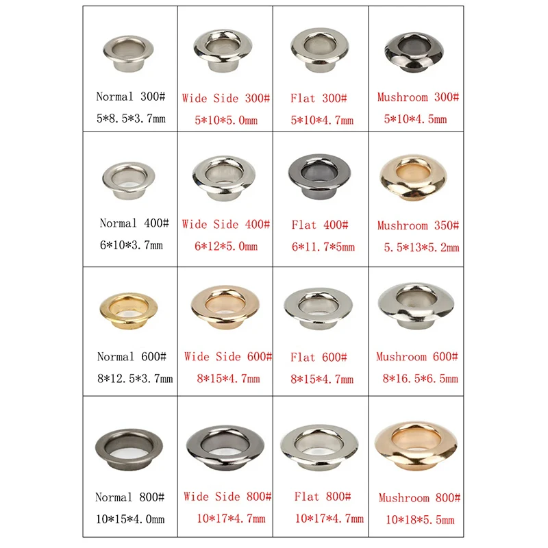 Eyelet Grommet Ring 100sets Bright Flat Type Brass Eyelets with Grommet for Scrapbooking Cap Leathercraft Bag Clothe Accessories eyelet grommet ring kit grommet eyelet kit screw back eyelets metal eyelet buttons