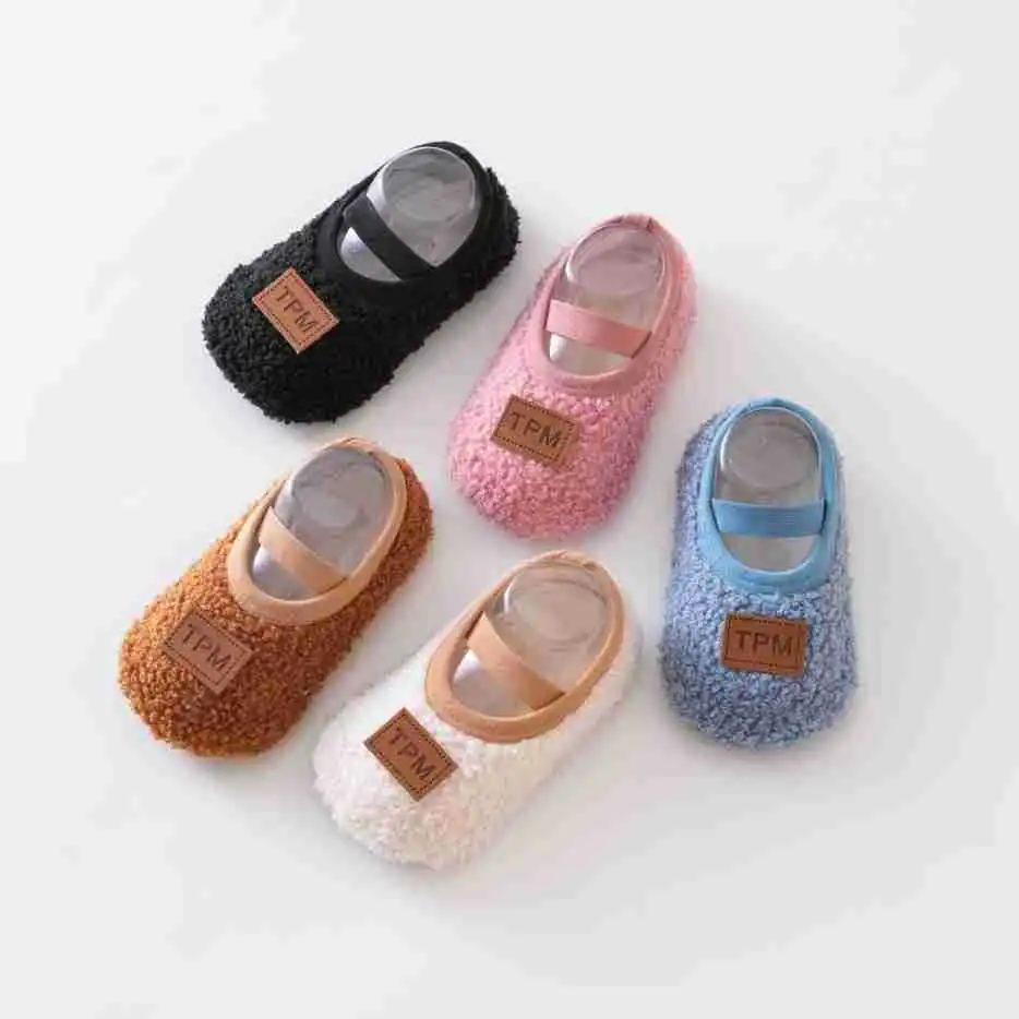 Autumn Winter Baby Slippers Toddler Plush Floor Sock Shoes Boy Girl Children Soft Anti-slip Walking Shoes Indoor Home Kids Shoes 2