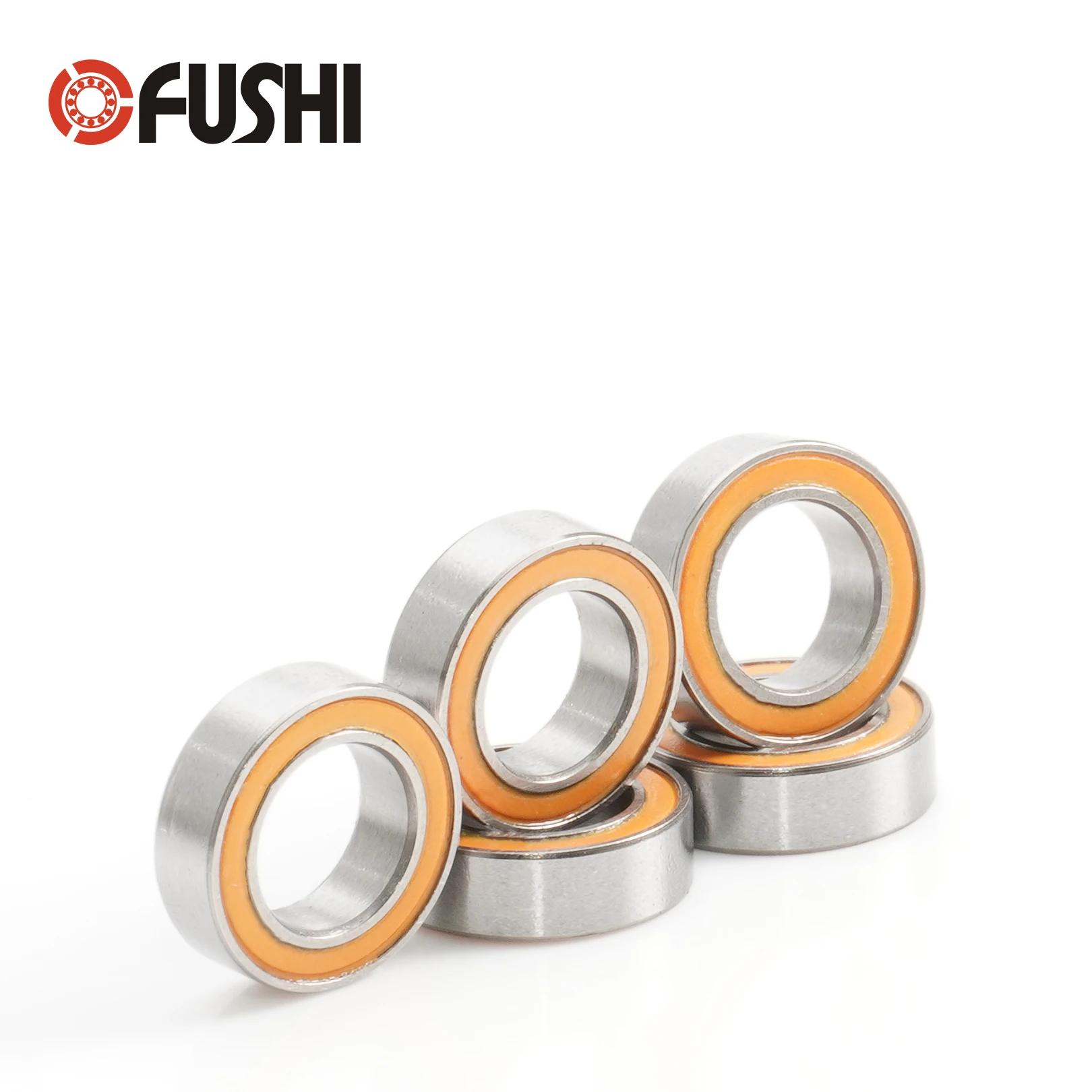 MR106RS Bearing 10PCS 6X10X3 mm ABEC-3 Miniature MR106-2RS Ball Bearings Orange Sealed MR106 2RS Bearing