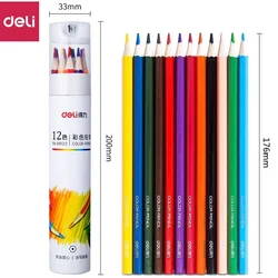 Deli Professional Colored Pencils Set - Art & School Supplies for Vibrant Sketching and Drawing (PC 12)