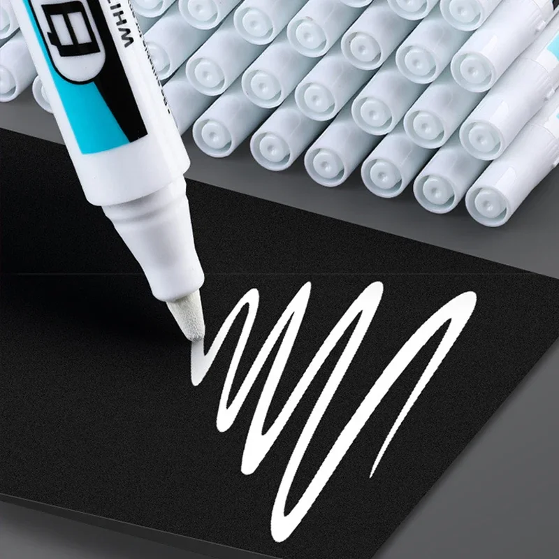 White Marker Pen Alcohol Paint Oily Waterproof Tire Painting Graffiti Pens Permanent Gel Pen for Fabric Wood Leather Marker permanent marker pen permanent marker white marker pens paint marker pen markers pen permanent markers marker pens paint pen art marker pen art markers