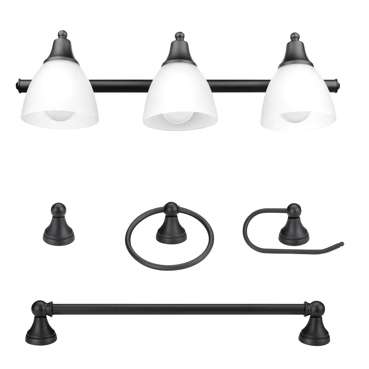 

Globe Electric Jayden 5-Piece Oil Rubbed Bronze All-In-One Bath Set, 51227
