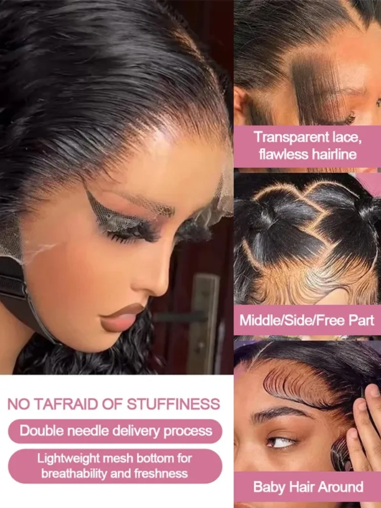 250% Density Wear and Go 5x5 Glueless Wig Human Hair Pre Cut Ready to Wear 13x6 Lace Front Wig Straight Human Hair Wig For Women