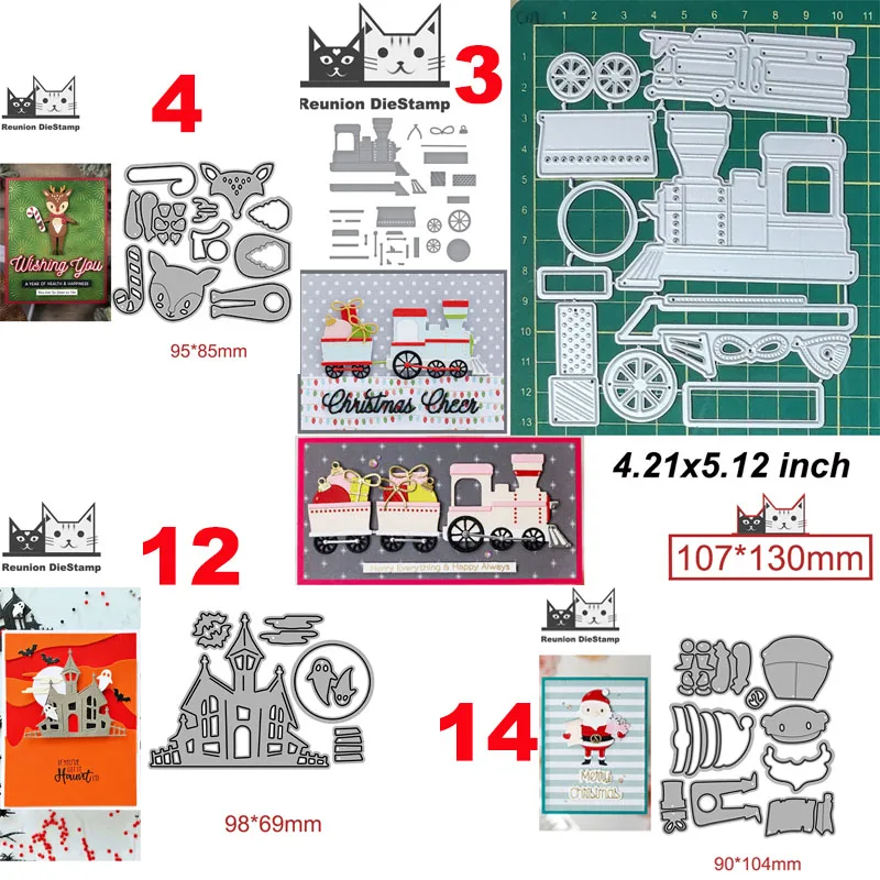 (18 Styles) Christmas Cheer Train Cart Presents Cutting Dies Decor 2023