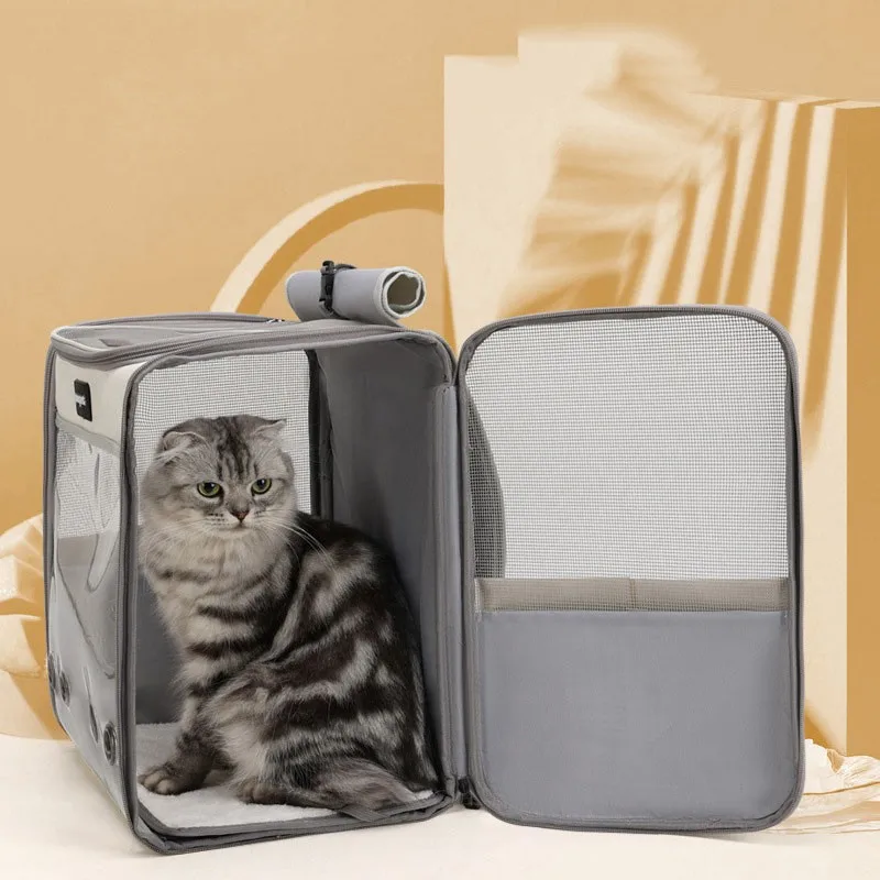 

Pet Cat Carrier Bag Dog Carrier Backpack Outdoor Carry Travel Pet Bags Breathable Transparent Cats Double Shoulderbag Supplies