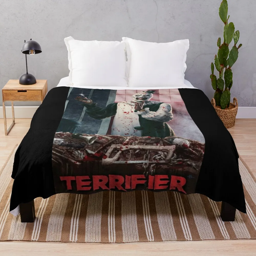 

Terrifier movie horror art the clown poster filmThrow Blanket Retro Blankets