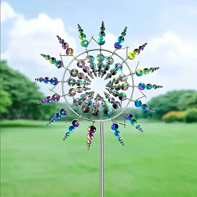 Creative Courtyard Garden Lawn Decoration Unique Wind Collector Magical Kinetic Energy Metal Windmill Rotator garden art decor windmill toys garden windmill