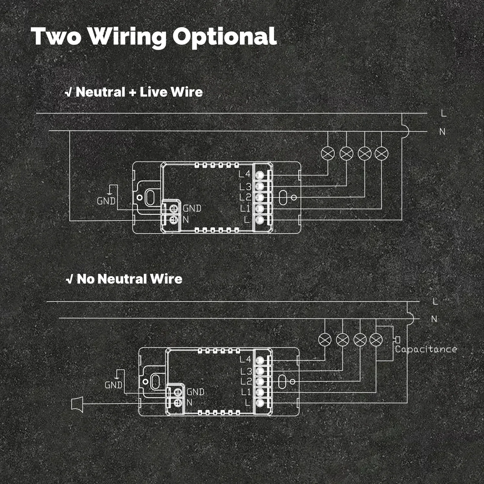 مفتاح جدار ذكي واي فاي، لمسة زجاجية