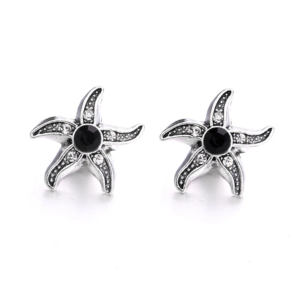 20pcs 12mm Snap Jewelry Crystal Star Mini 12mm Metal Snap Buttons for DIY Interchangeable Snap Button Bracelet