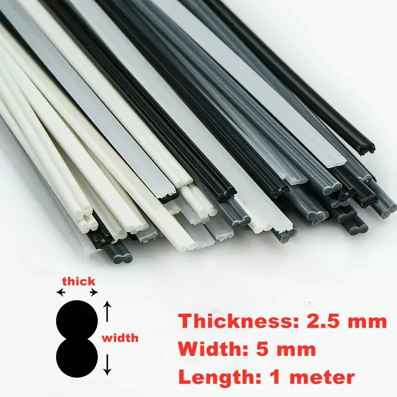 Welding Rods 5M Black White PP/ABS/PVC/PE Welding Sticks Plastic Welder Gun Car Bumper Repair Supplies 5x2.5mm