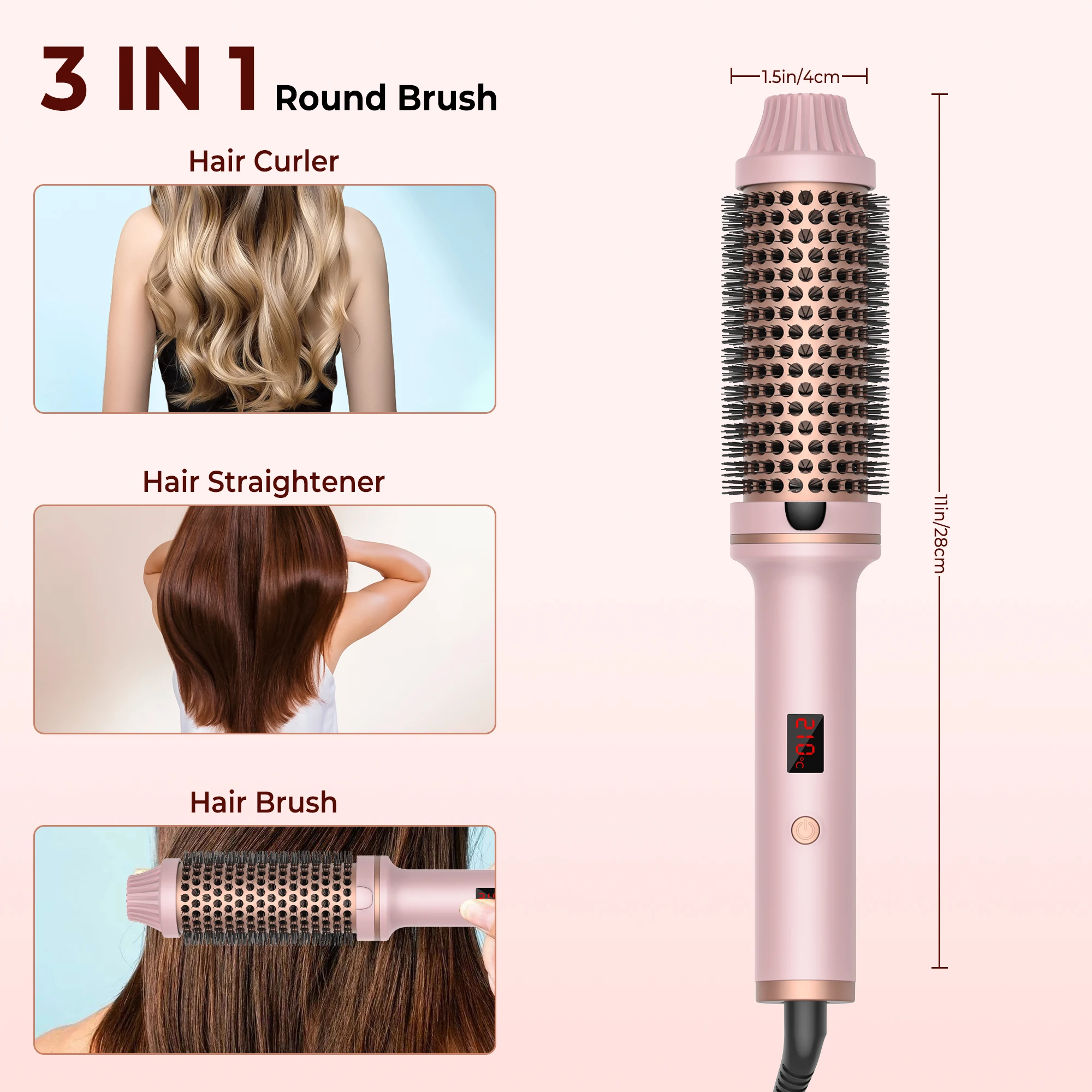 ptc aquecido thermal curling iron escova ceramica 05