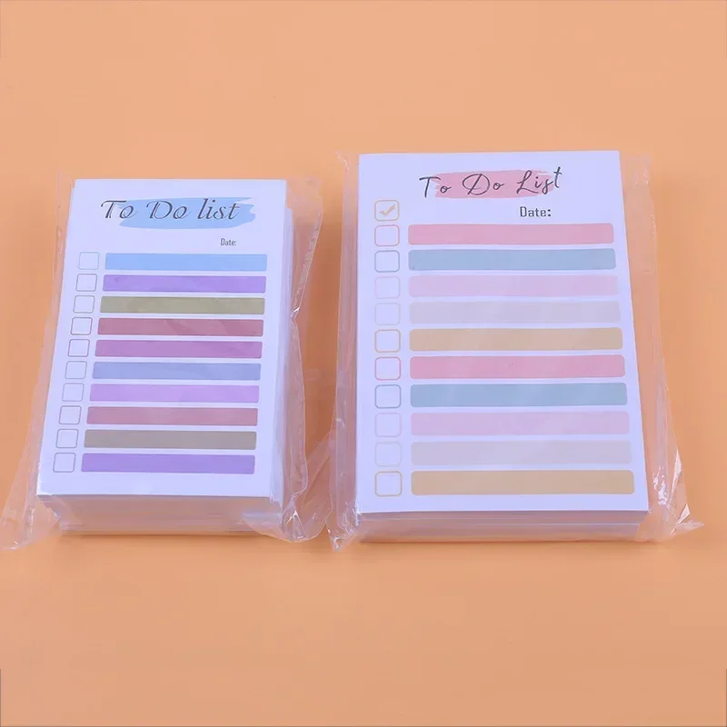 50 Sheets To Do List Notepad Color To Do List Sticky Notes Adhesive Memo Pad Rainbow Style Portable Daily Planner List Notepad 5