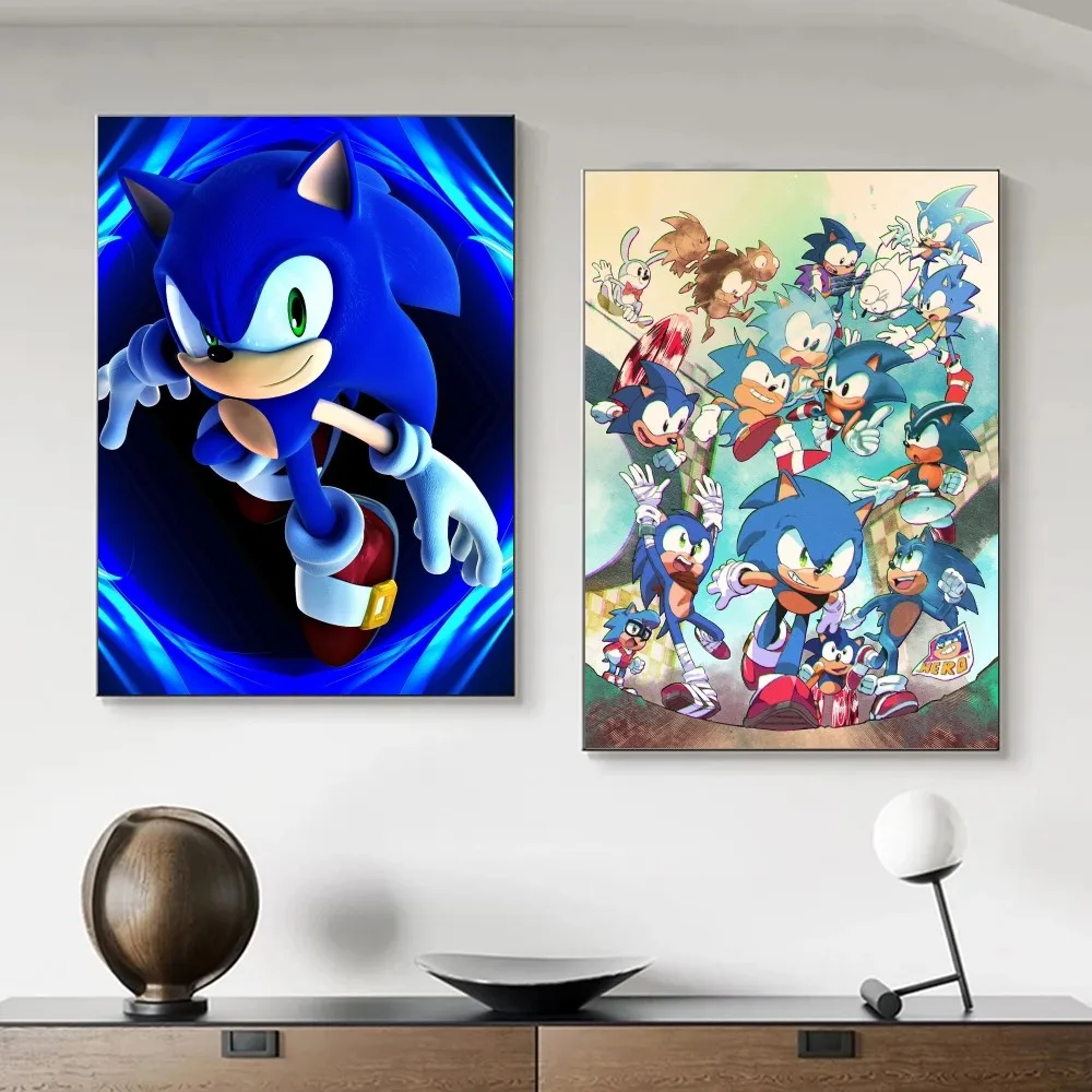 Description Picture 6 of itemClassic Anime Video Games Sonics Cartoon Poster Stickers Art Wall Murals Decor Game Room Decor Gifts HD Painting