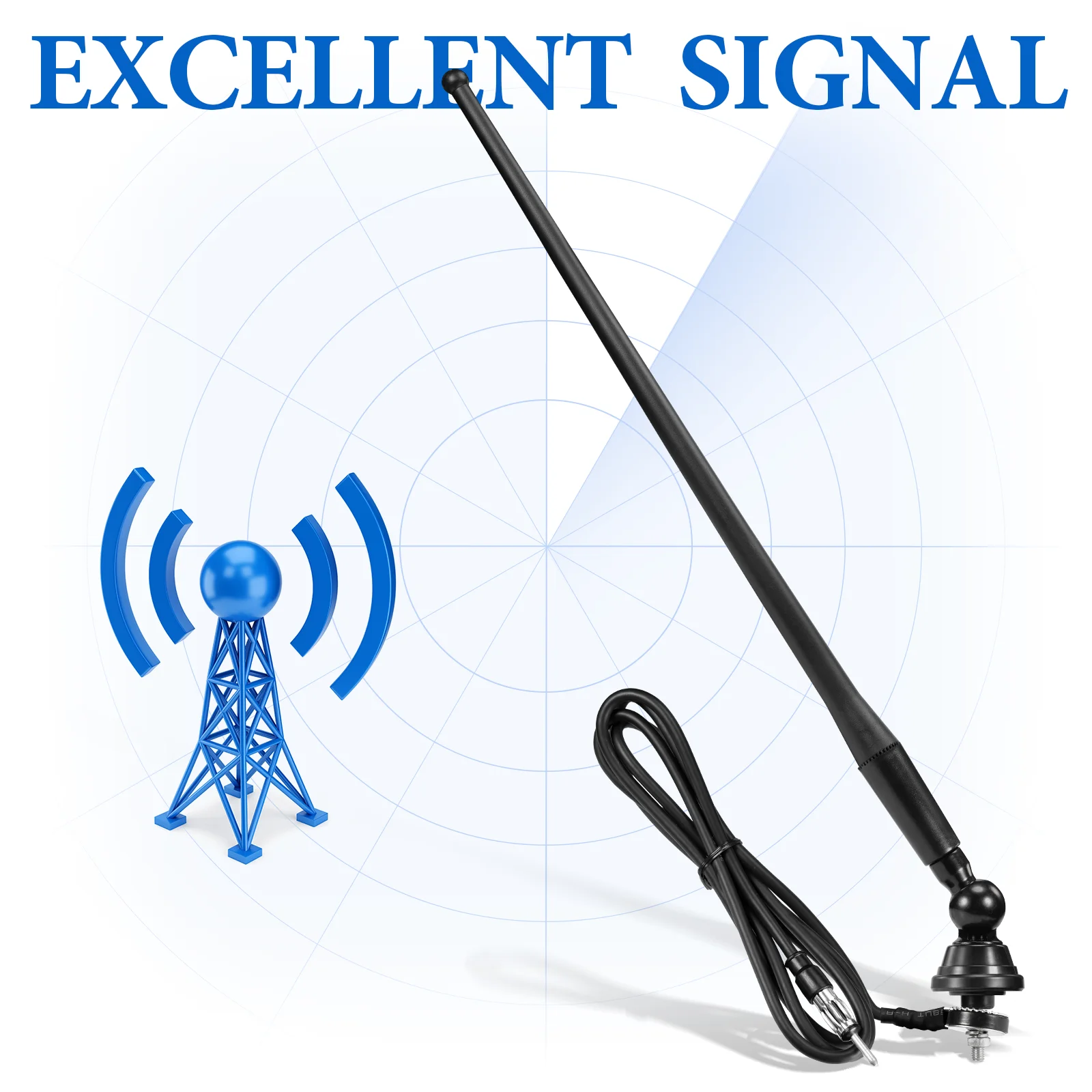 Superbat 16 Inch Marine Boat Radio Rubber Duck Flexible Mast Antenna for Boat Car RV Motorhome ATV UTV Tractor Motorcycle Yacht