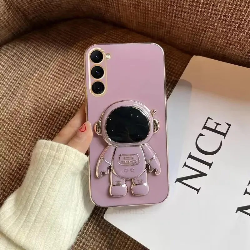 3D Astronaut Ring Stand Holder Case - Shockproof Silicone Protection Cover
