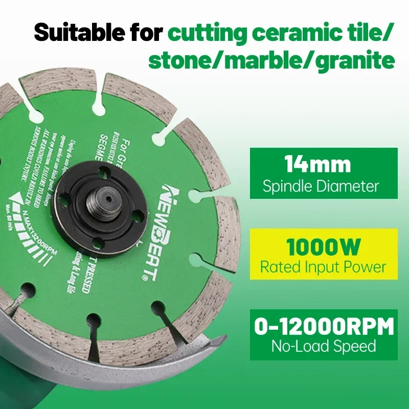 NewBeat 1000W High-Power Powerful Electric Polishing Grinding Cutting Angle Grinder 12000rpm NBT-AG-125KS for Professional Use 4