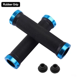 Premium Anti-Slip Bicycle Handlebar Grips with Alloy Locking System (Blue)