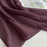 2025 Women Chiffon Hijab Scarf Premium Chiffon Muslim Hijabs Plain Good Stitching Maxi Wrap Musulman Femme Solid Color Shawls 2