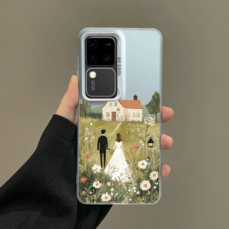 Für Samsung Galaxy S24 S23 Ultra Plus FE S25 S22 Ultra Plus S21 FE Laser Telefon Fall Luxuriöse Komfortable Pastoralen Leben Abdeckungen – Detail 1