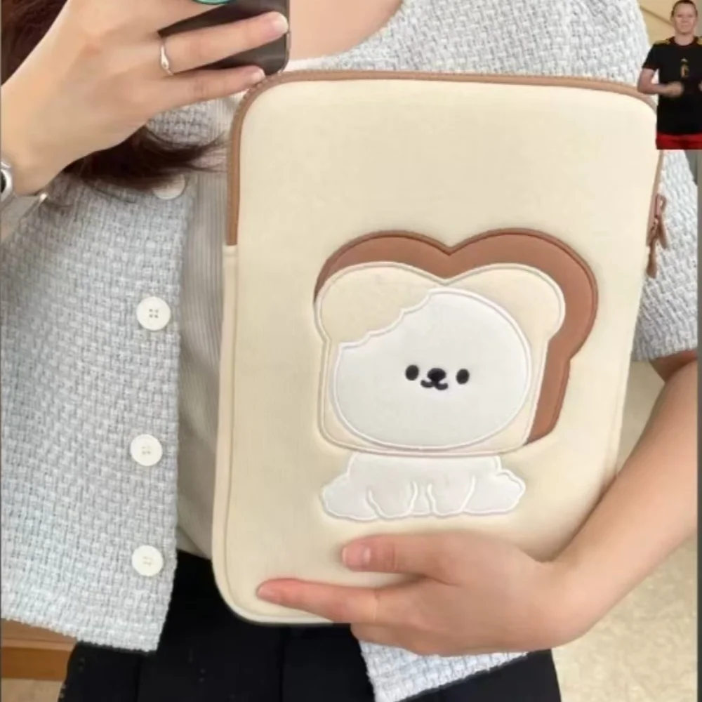 Portable 11 Inch Tablet Sleeve Bag Cartoon Soft Plush Laptop Bag Protective Inner Bag Tablet Pouch for iPad Air//