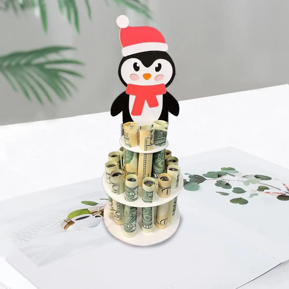 

Wooden Christmas Wallet Trendy Money Clip with Holiday Vibes Charming Wooden Christmas Money Clips Festive Holiday-themed Wallet