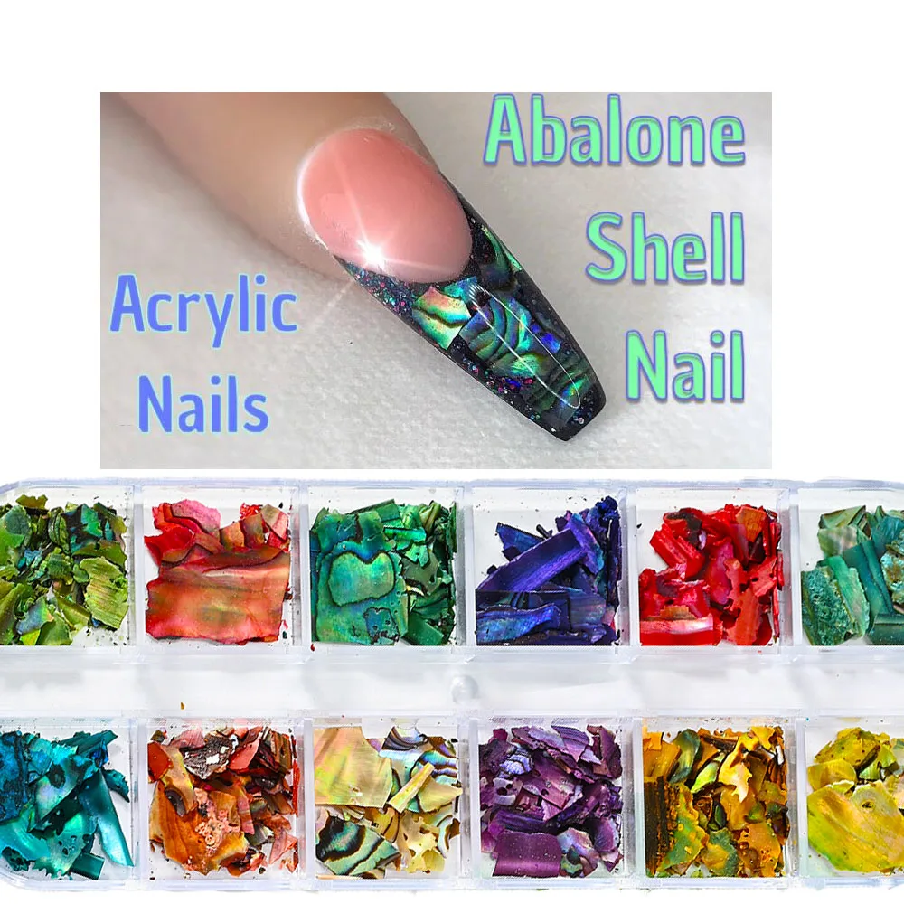 

1 Case Abalone Shell Nail Holographic Glitter Flakes 3D Nail Polish Ultra-thin Sequins Manicure Mermaid Paillette Seashell Flake