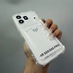 Clear Back Shockproof Card Slot Phone Case with Bag Holder for Honor 600 Pro (Clear)