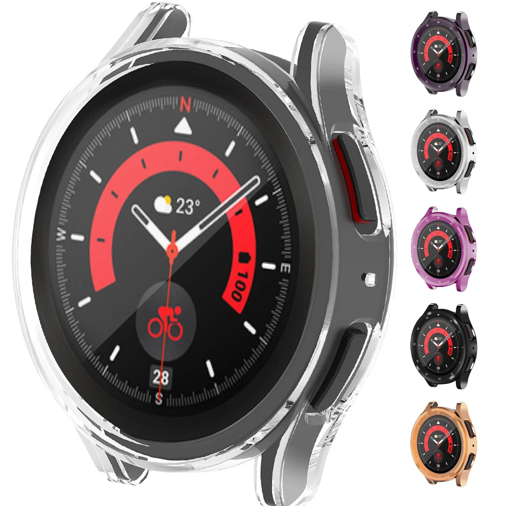 

Soft Silicone Case for Samsung Galaxy Watch 5 Pro 45mm No Screen Protector Bumper Protective Cover for Samsung Galaxy Watch 5