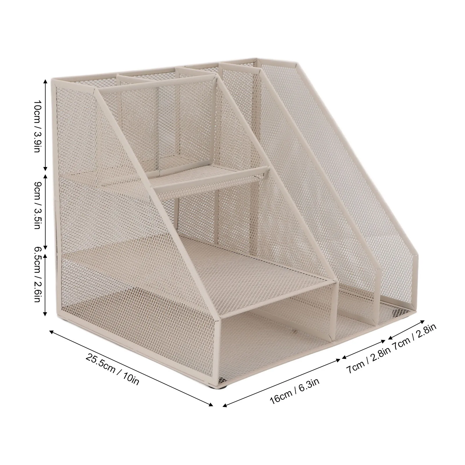 Vertical File Holder Elegant Practical Desktop File Organizer White Mesh  Iron Material for Home for Book Pencil Scissors