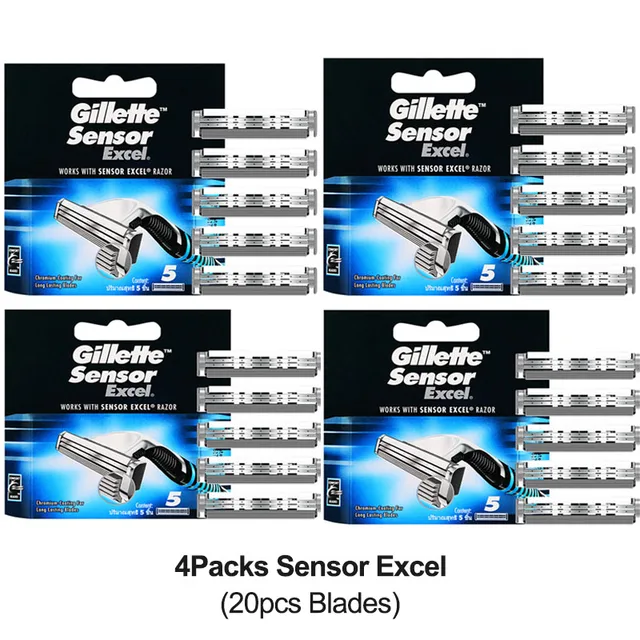 Original Gillette Sensor Excel Razor Blades Ultra Thin Dual Layers