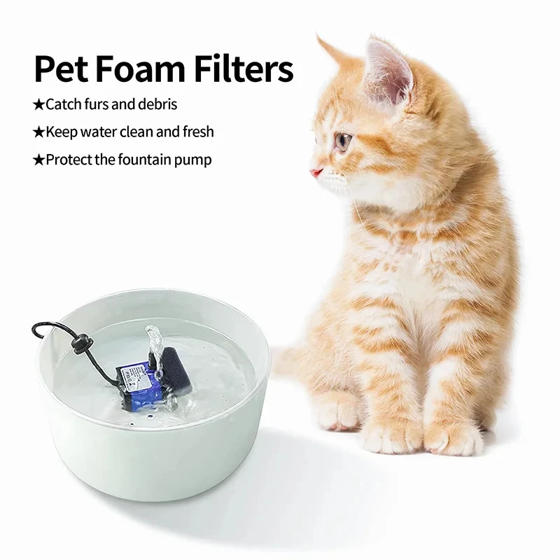 10/4/1Pcs Pet Drinking Sponge Filter Water Dispenser For Cats And Dogs Healthy Sponge Filter Pet Drinking Fountain Accessories