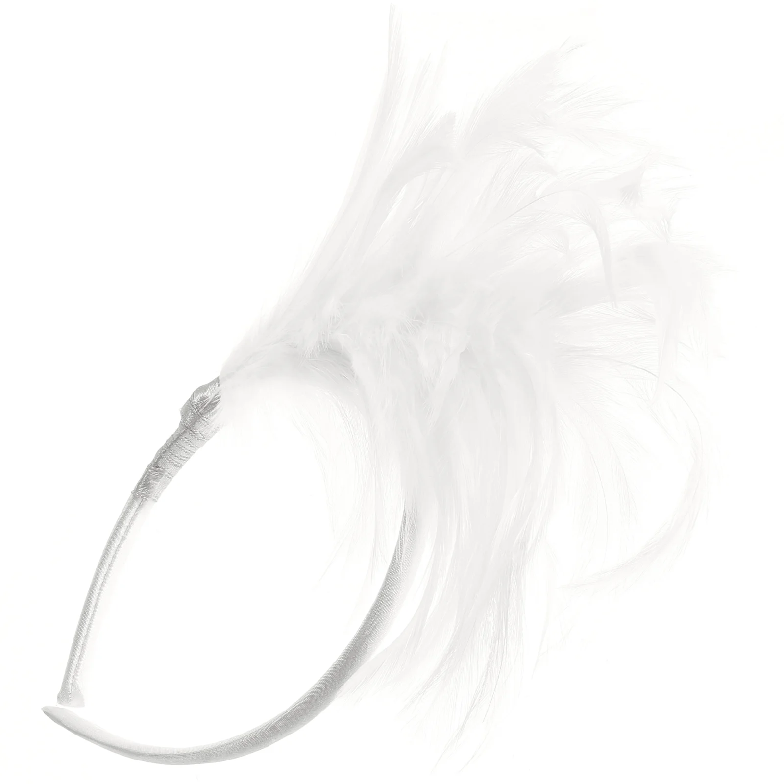 

Feather Fascinator Headband Women Headpiece Wedding Headwear Party Headdress (White)