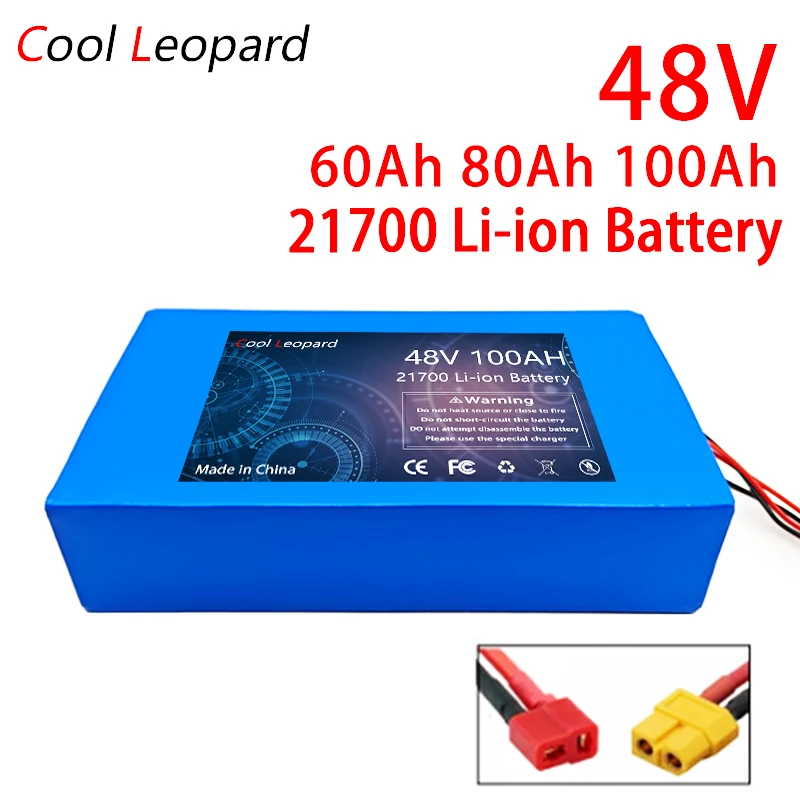 

48V E-bike 21700 60Ah 80Ah 100Ah Lithium Battery Pack,for 54.6V Tricycle Electric Bike Scooter High Power Battery with 30A BMS