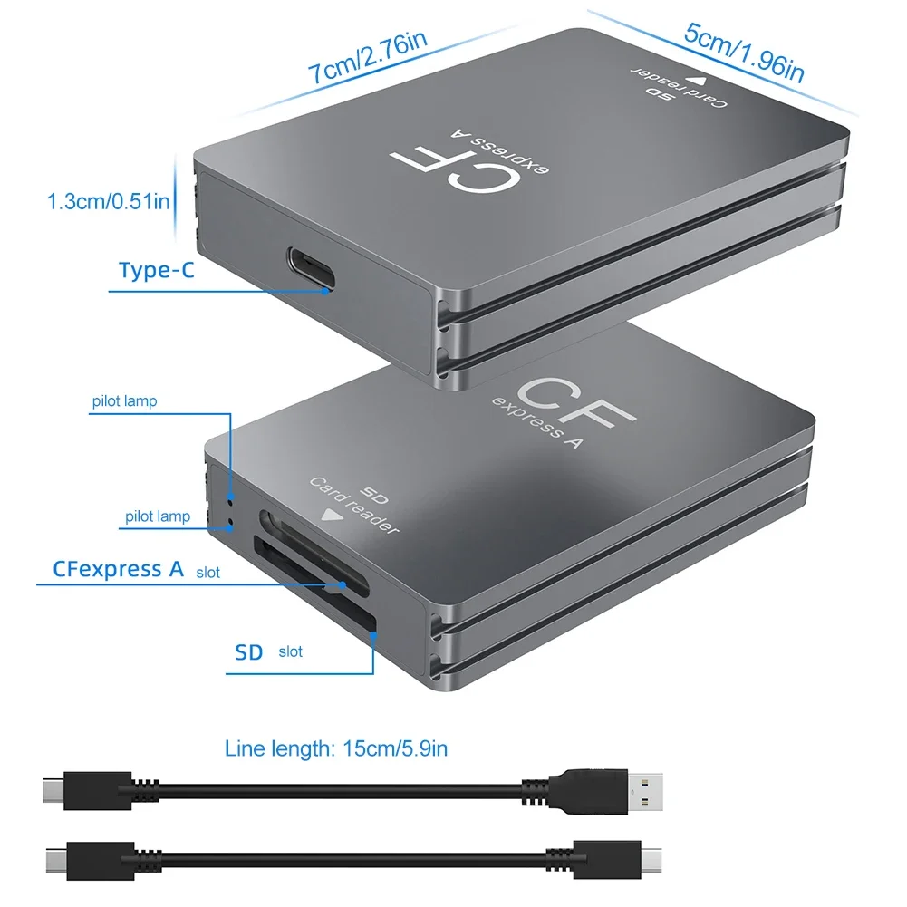 2 in 1 CFexpress A 타입 SD 카드 리더, USB 3.2 10Gbps 메모리 카드 리더, CF Express A 타입 어댑터, SLR용 듀얼 슬롯
