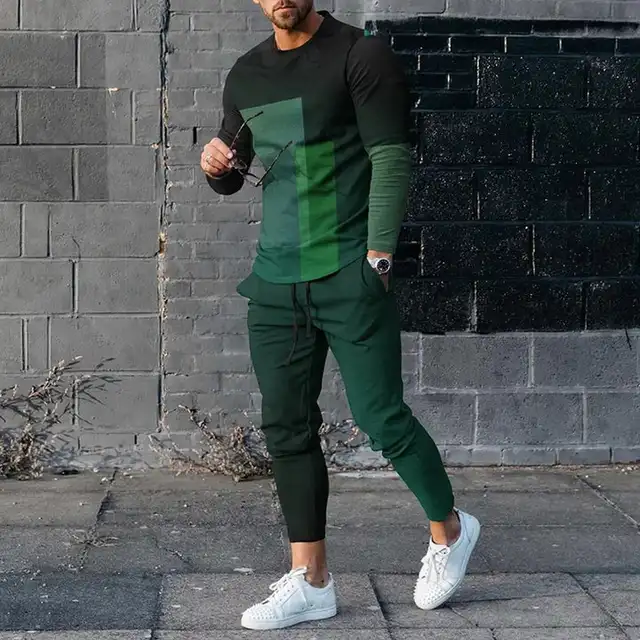 3D printed interesting face hands men's two piece set