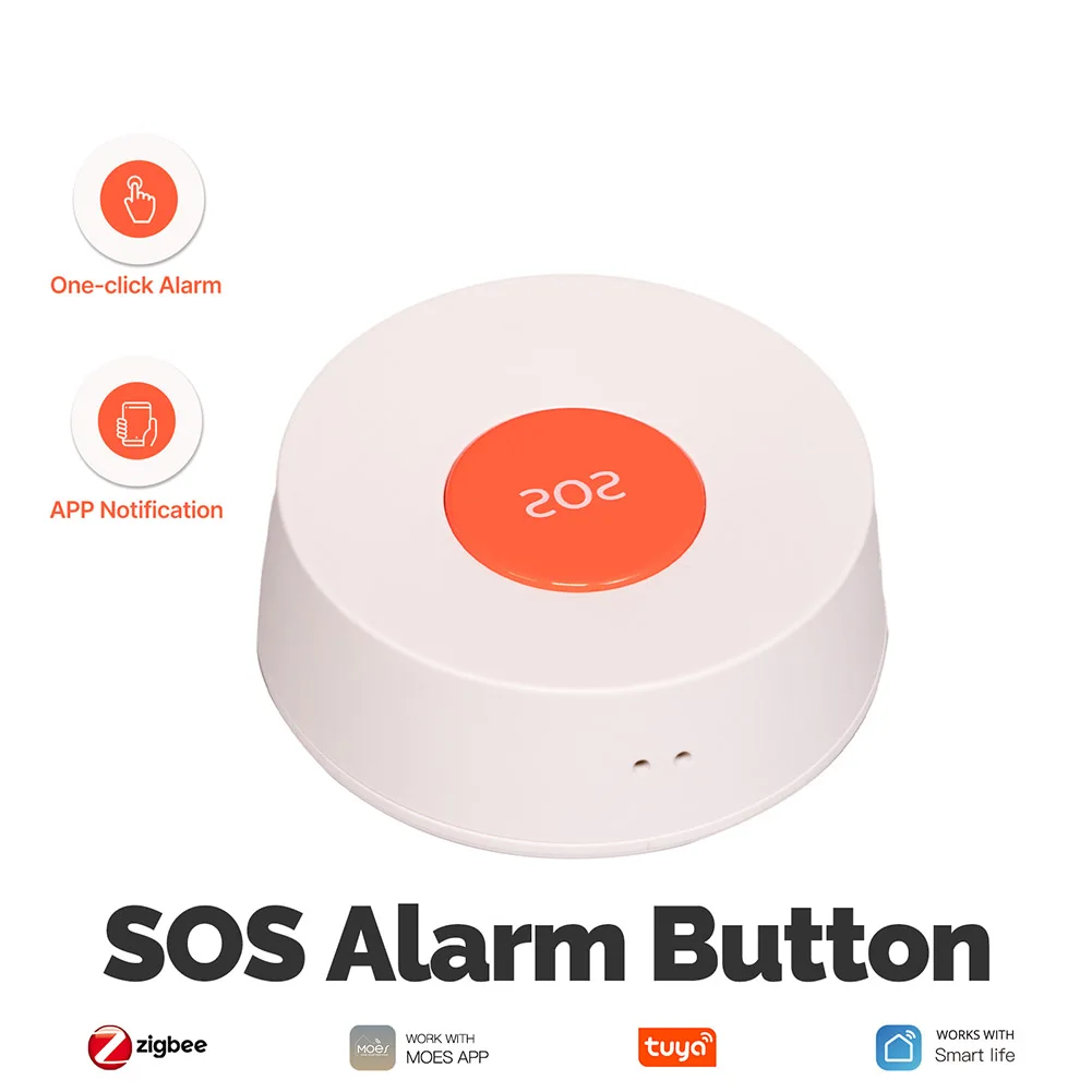 Zigbee SOS Emergency Button APP Notification SOS Emergency Call Button Wireless Panic Alarm for Kid Elderly Patient