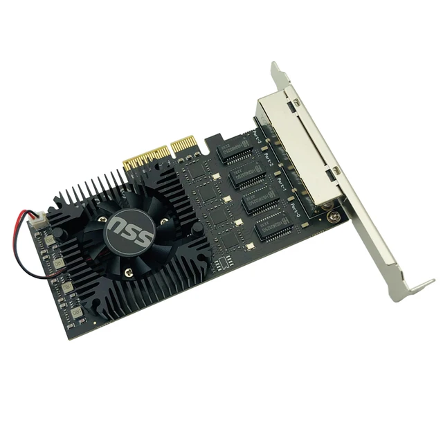 Сетевая карта 2,5 ГБ Ethernet, PCIE, 4 порта, PCI Express X4, RTL8125B, чип RJ45, 2,5 Мбит/с, с охлаждением 5