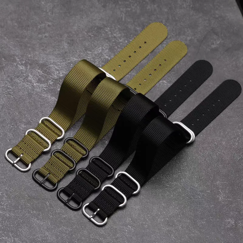 Durable NATO Thick Nylon Canvas Watch Strap - Men's Wristband Accessory in Multiple Sizes