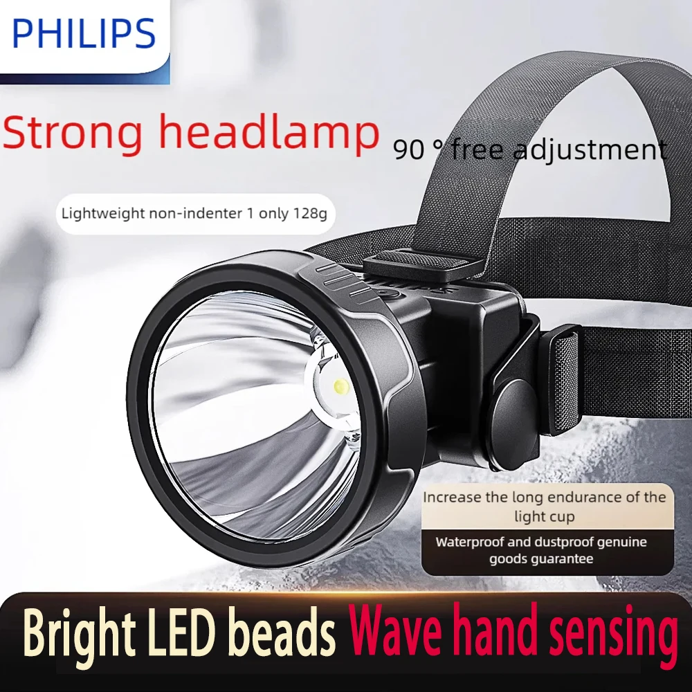 필립스 SFL1342 LED 헤드램프 센서 헤드 손전등 10가지 조명 유형-C 충..