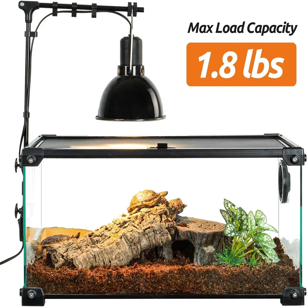 Adjustable Heating Lampshade Holder Wall Mounted Reptile Light Stand for Amphibious Glass Terrarium Tank Cage Lizard Accessories