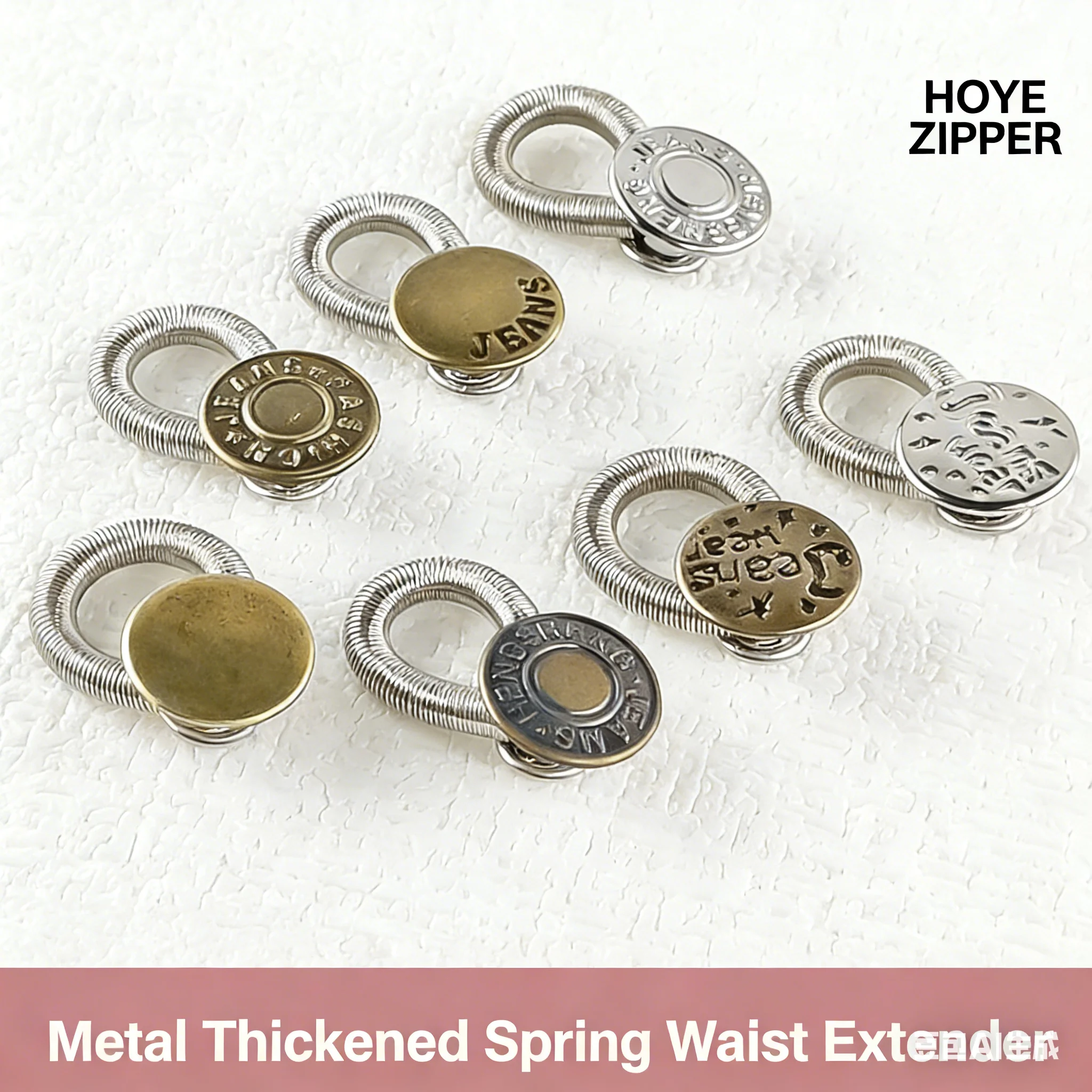 2개 금속 재질 무봉제 청바지 버튼 연장기, 바지용 조절 가능 허리 확장기, 못 없이 허리 확장 버클