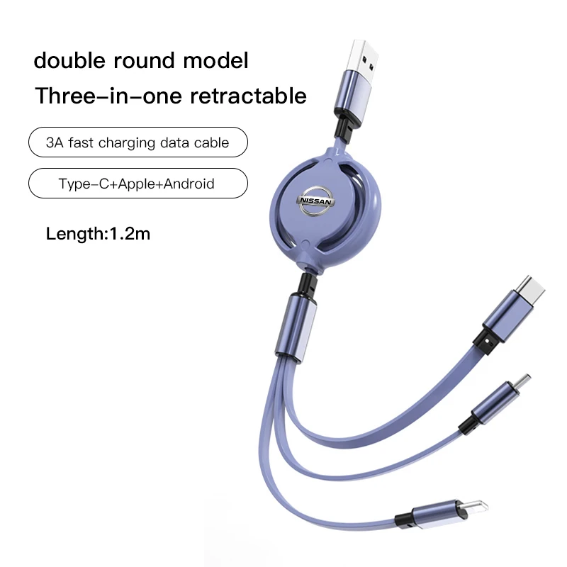 Câble De Charge 3-en-1 Nissan Qashqai - Authentique Accessoire Auto Multifonction