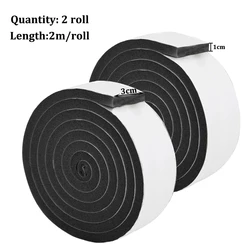 Dual Roll Insulating Foam Tape for Windows and Doors - Soundproof & Weatherproof Sealant Strips (Black 3cm)