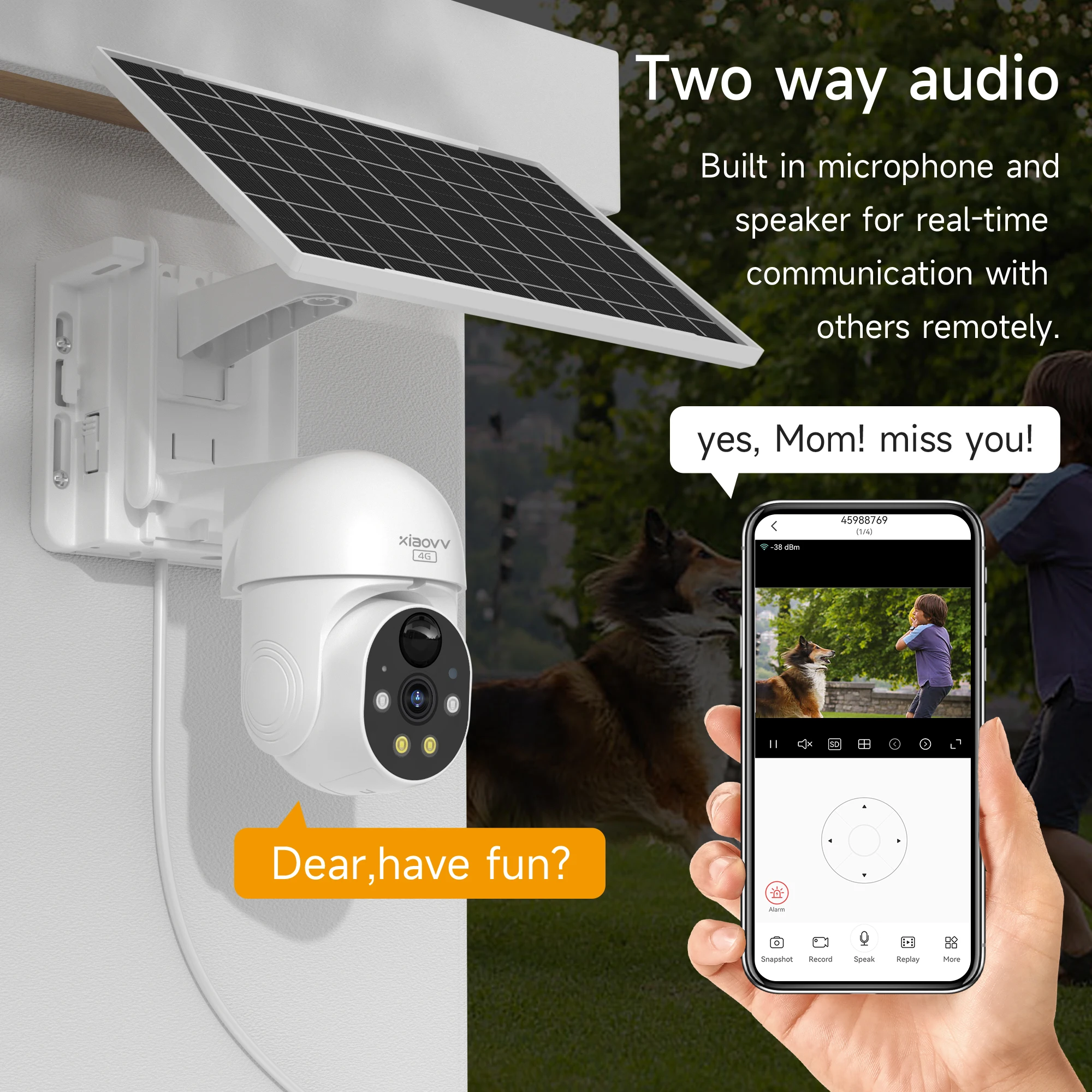 XIAOVV 4G WIFI 6MP Surveillance Smart Security Camera Solar Charging IP65 Waterproof Human Tracking Full Color Night Vision 4