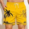 Summer Men's Shorts Quick Drying Hawaii Holiday Sports Swimming Trunks Fashion 3D Coconut Tree Print Loose Sports Shorts 2XS-5XL 2