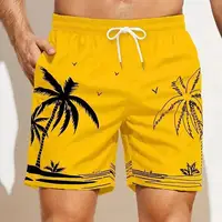 Summer Men's Shorts Quick Drying Hawaii Holiday Sports Swimming Trunks Fashion 3D Coconut Tree Print Loose Sports Shorts 2XS-5XL 2
