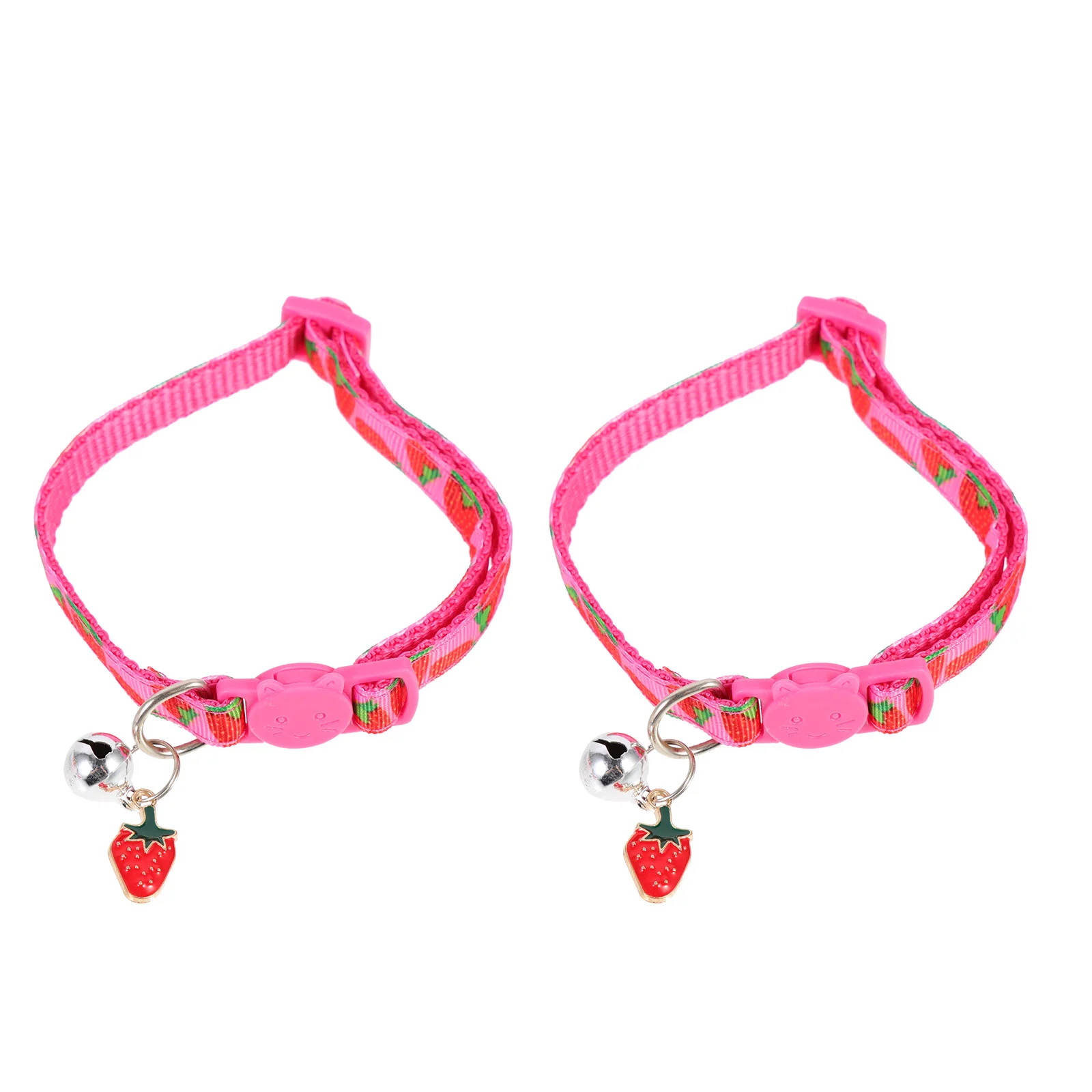 

2 Pcs Pet Fruit Collar Cute Cat Collars Lovely Small with Bell Strawberry Decoration Polyester Skin-friendly Kitten