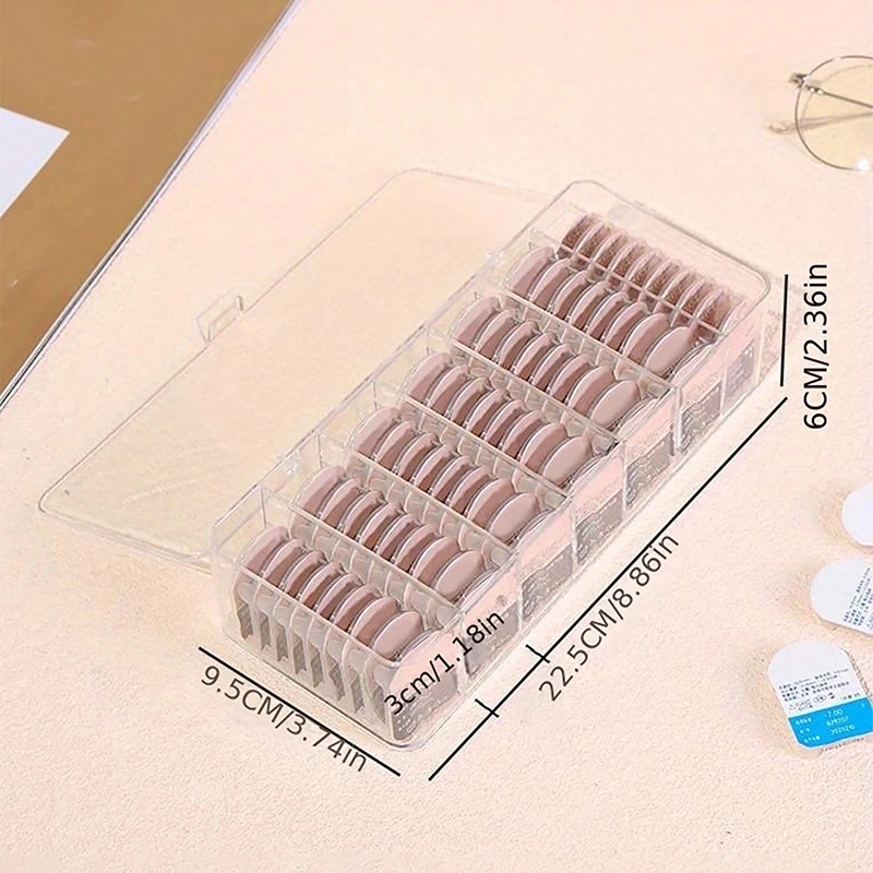 Acrylic Contact Lens Case 7 Compartments Storage Box with Lid Dustproof Transparent Organizer 6