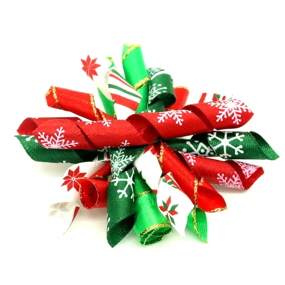 

50pcs/lot Christmas Pet Dog Cat Hair Bows Christmas Dog Hairpin Rubber Bands Handmade Boutique Pet Hair Accessories Dog Supplier