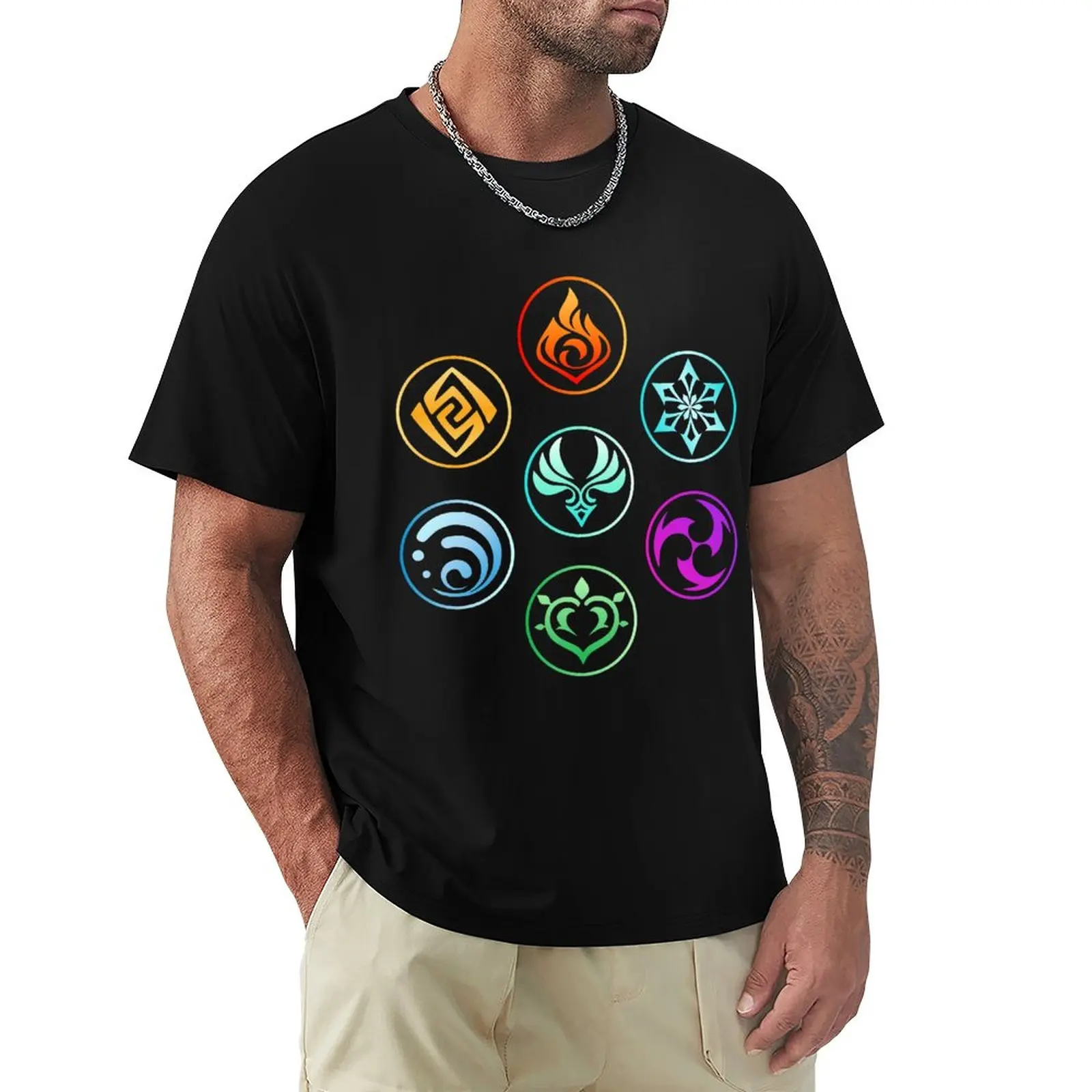 

Genshin Impact | Element Set T-Shirt customs design your own blanks plain white t shirts men